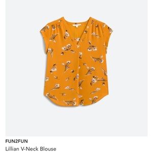 Lillian V Neck Orange Blouse